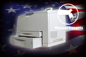 Massachusetts pick-up and disposal service for office printers.